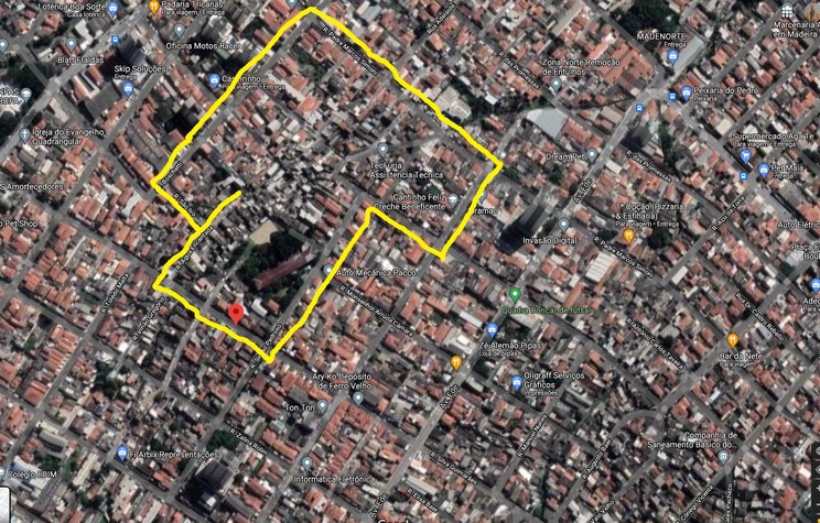 Mapa da área descrita no projeto