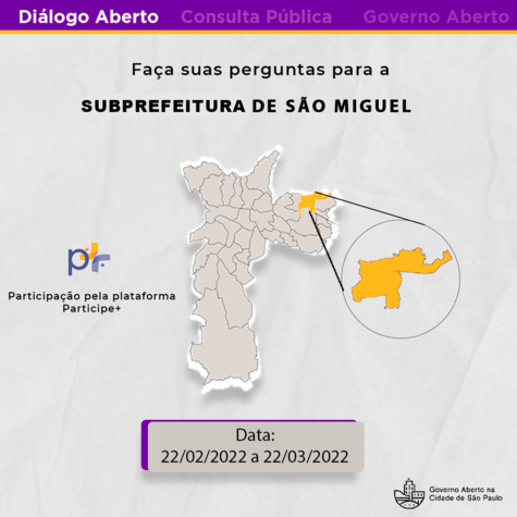 Diálogo Aberto 2021 - Subprefeitura de São Miguel Paulista