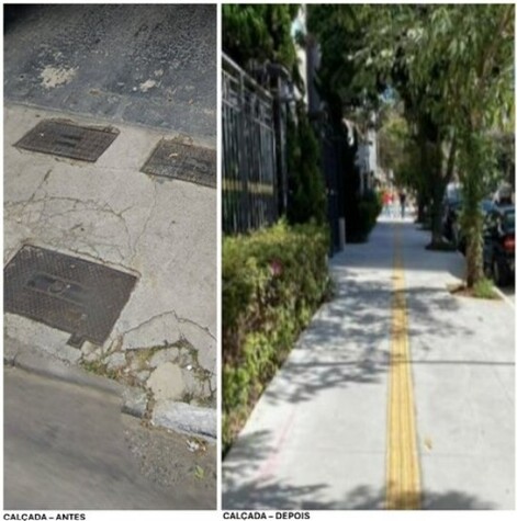 Revitalização das calçadas.