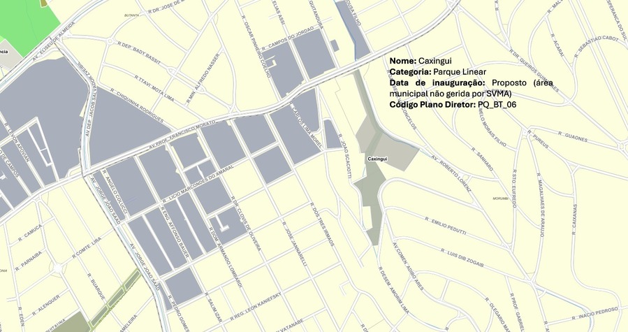 GeoSampa - Localização do Parque Linear Caxingui