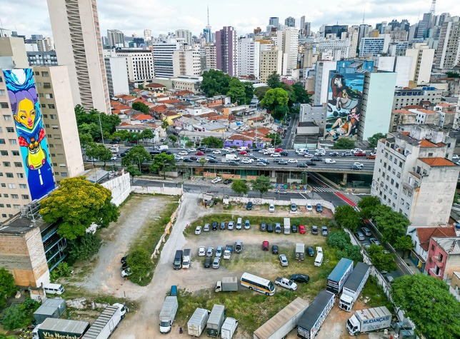 Imagem aérea do terreno onde será implantado o Parque do Bixiga