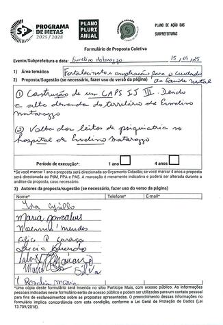 Proposta Coletiva Audiência Pública