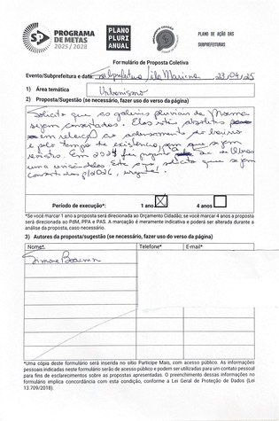 Proposta Coletiva - Vila Mariana