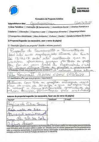Proposta de saneamento e pavimentação em Vila Roseira II (Edital CDHU 003/2024)