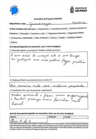 Audiência Pública - Proposta Individual