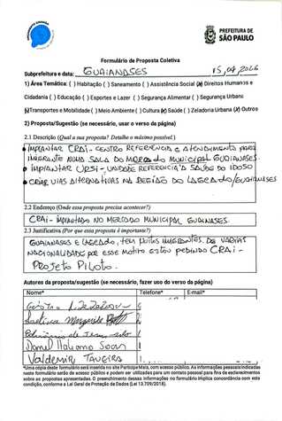 Proposta de CRAI para imigrantes no Mercado Municipal de Guaianases