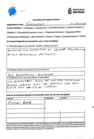 Proposta de reforma de quadra poliesportiva da Rua Bernardo Antunes 