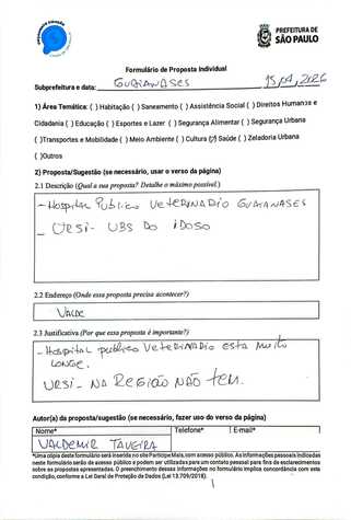 Audiência Pública - Proposta Individual