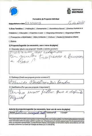 Audiência Pública - Proposta Individual