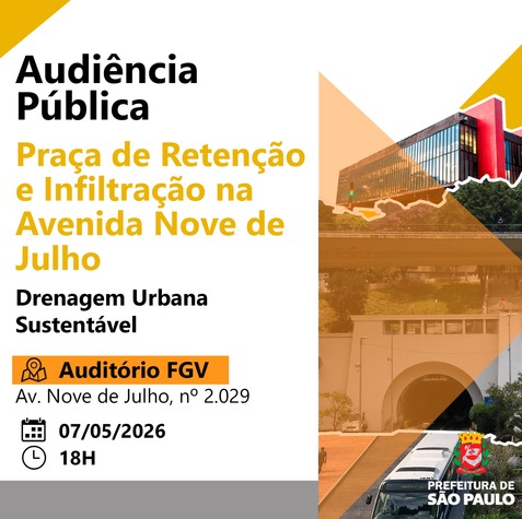 Praça de Retenção e Infiltração na Av. Nove de Julho