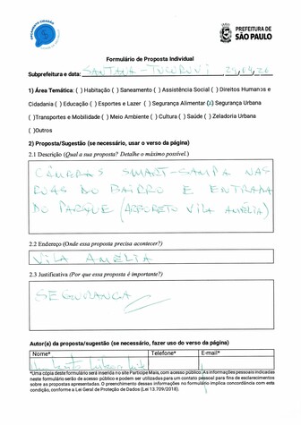 Proposta de câmera smart-sampa 