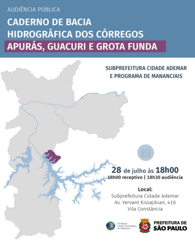 Elaboração do Caderno de Bacia Hidrográfica do Apurás, Guacuri e Grota Funda